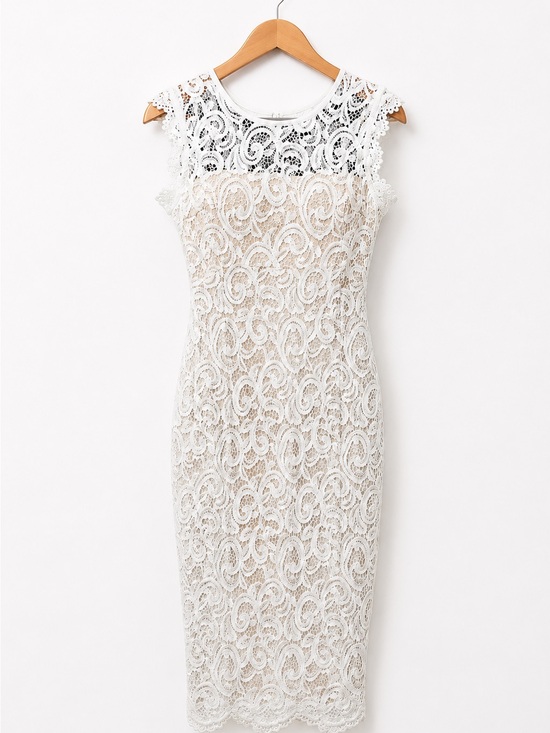 Love Fast Live Hard Dresses & Skirts - Love fast love hard boho lace white and nude dress size L Bridal Wedding